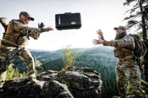rapid deployment cases being tossed between military personnel